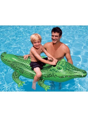 intex Timsah Binici - Çocuk Şişme Timsah - Deniz Binici Timsah - Havuz Binici Timsah Crocodile 168X86 Cm.