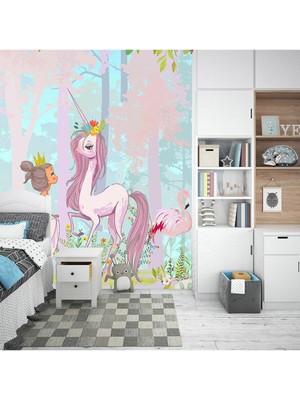 Quality Unicorn ve Peri Çocuk Odası Poster Duvar Kağıdı