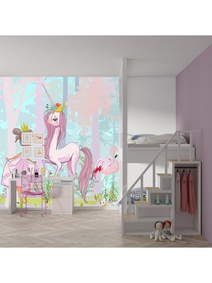 Quality Unicorn ve Peri Çocuk Odası Poster Duvar Kağıdı