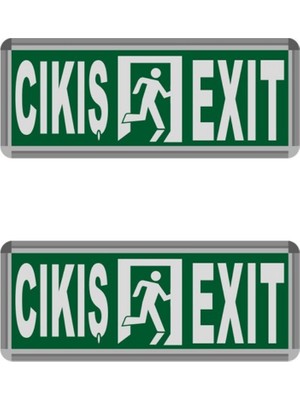 Helios Opto 3W Çıkış-Exit LED Armatür 2 Adet (Exit) Hs 4602