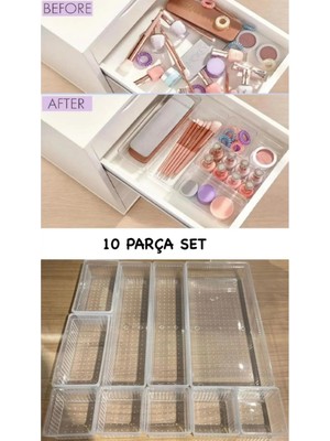 Bade 10 Parça Set Modüler Mutfak Çekmece Içi Kaşıklık Çatal Bıçak Organizer Düzenleyici