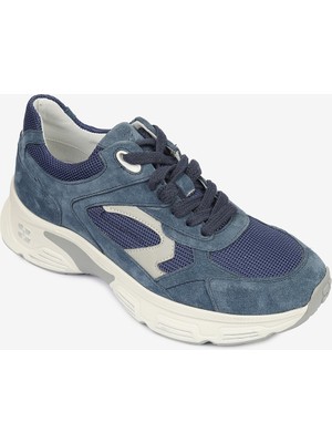 Greyder Kadın İndigo Hakiki Deri Sneaker Ayakkabı 4K2SA59123