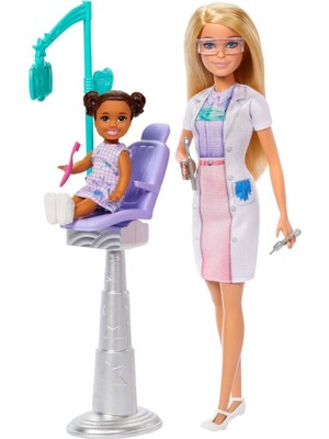 Barbie Bakım Temalı Kariyer Oyun Setleri Diş Hekimi Bebek JCR74