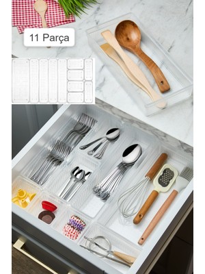 Bade 11 Parça Çekmece Içi Kaşıklık Düzenleyici Organizer - Çatal Bıçak Kutusu
