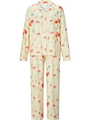 Meyve Desenli Uzun Kollu Pijama Takımı