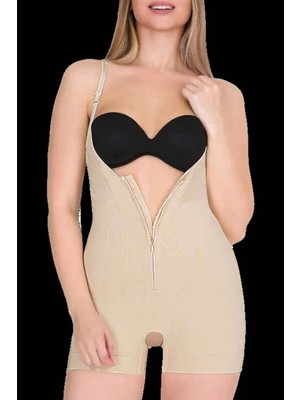 Fermuarlı Ince Askılı Göğüs Altı Boy Korse 9033