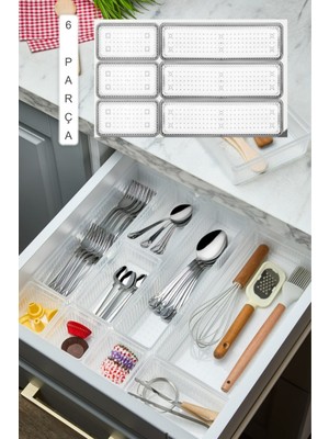 Bade 6 Parça Çekmece Içi Kaşıklık Düzenleyici Organizer - Çatal Bıçak Kutusu