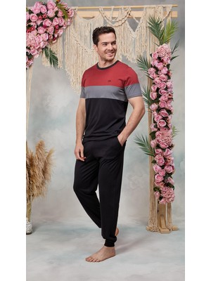 Doreanse Erkek Lacivert Bisiklet Yaka T-Shirt Pijama Takımı 25Y4569