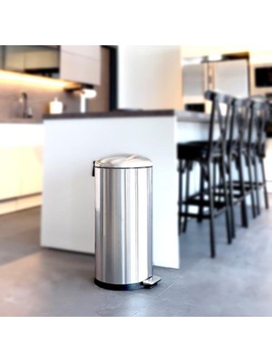 Primanova Bombe Kapaklı Çelik Çöp Kovası 40L