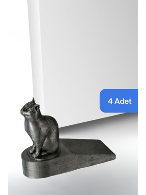 Evene Kapı Stoperi Gümüş Eskitme Renk Dekoratif Kapı Tutucu Durdurucu 4 Adet Model 2