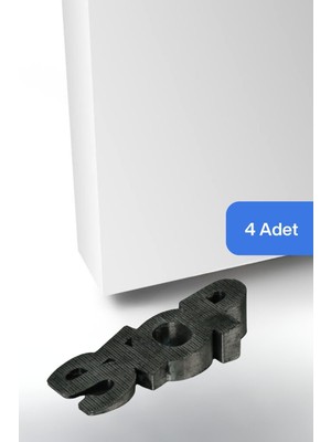 Evene Kapı Stoperi Gümüş Eskitme Renk Dekoratif Kapı Tutucu Durdurucu 4 Adet Model 4