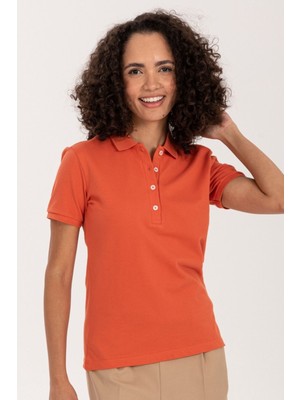 Closus Turuncu Polo Yaka Regular Fit T-Shirt