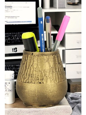 Starlightning   Masa Kalemliği Organizer Altın Eskitme Renk Model 3