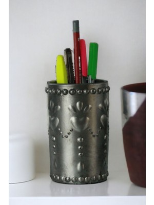 Starlightning   Masa Kalemliği Organizer Gümüş Eskitme Renk  Model 10