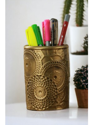 Starlightning   Masa Kalemliği Organizer Altın Eskitme Renk Model 12