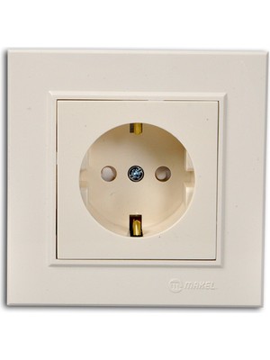 Makel Karea Çocuk Korumalı Topraklı Priz Krem