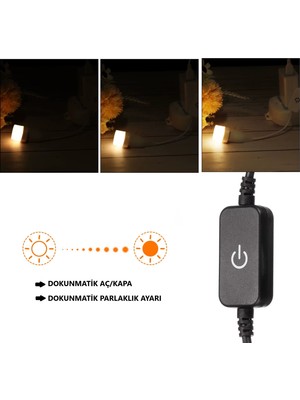 Amber LED Dc 12-24V Dokunmatik Aç-Kapa Dim Edilebilir (Parlaklık Ayarı Yapılabilir) Anahtar, Şerit Led, Modül Led uyumlu