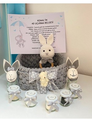 Tanin Puset Kırk Uçurma Sepeti Yenidoğan Hediye Sepeti