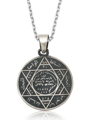 HS Demirci Gümüş Süleyman Mührü Kolye