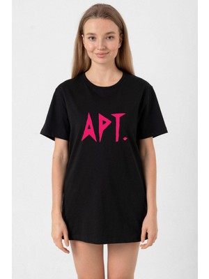 Blackpink Apt Siyah Kadın Oversize Tshirt