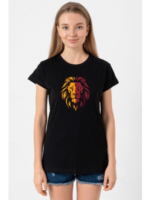 Sarı Kırmızı Leon Siyah Kadın Tshirt