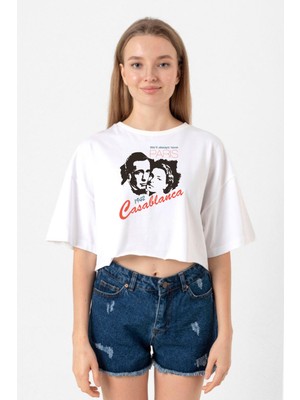 Casablanca We'll Always Have Beyaz Kadın Crop Tshirt