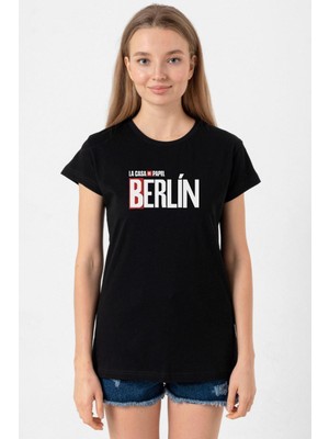 La Casa De Papel Berlin Siyah Kadın Tshirt