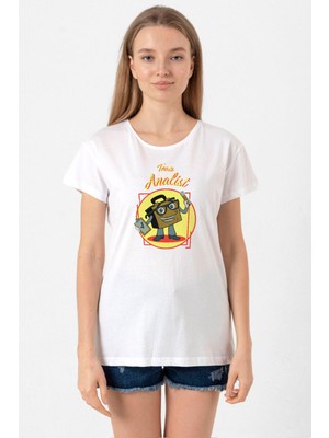 The Umbrella Academy Team Analist Beyaz Kadın Bisikletyaka Tshirt