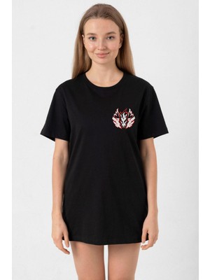 Beyblade Pegasus Minimalist Siyah Kadın Oversize Tshirt