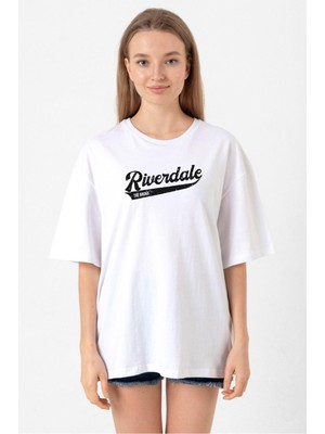 Riverdale Bronx New York City Beyaz Kadın Oversize Tshirt