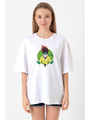 Beyblade Arman Kusaba Beyaz Kadın Oversize Tshirt