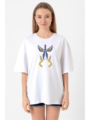 Kill La Kill Anime Junketsu Beyaz Kadın Oversize Tshirt