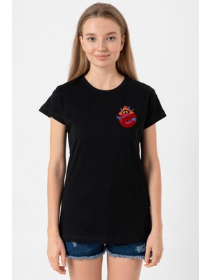 He Man Ghostmasters Logo Siyah Kadın Tshirt
