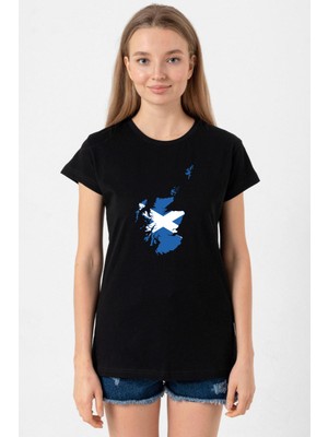 Euro 24 Scotland Siyah Kadın Tshirt