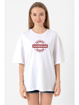 John Wick Continental Excommunicado Beyaz Kadın Oversize Tshirt