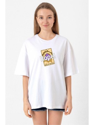 Wheel Of Fortune Nope Beyaz Kadın Oversize Tshirt