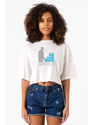 The Mentalist Let The Mind Beyaz Kırçıllı Kadın Crop Tshirt