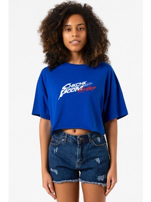 Stray Kids Chk Chk Boom Mavi Kadın Crop Tshirt