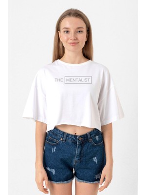 The Mentalist Lettern Beyaz Kadın Crop Tshirt