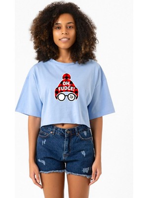 Oh Fudge Christmas Bebe Mavi Kadın Crop Tshirt