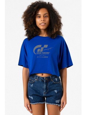 Gran Turismo Concept Mavi Kadın Crop Tshirt