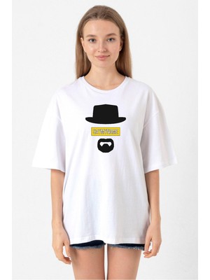 Breaking Bad Yellow Say My Name Head Beyaz Kadın Oversize Tshirt