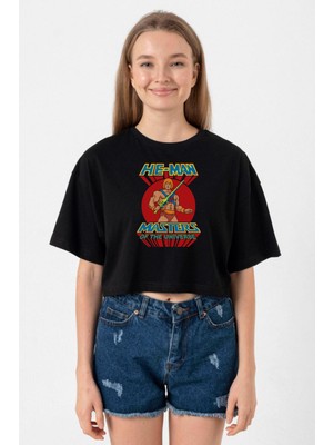 He Man Masters Of The Universe Siyah Kadın Crop Tshirt