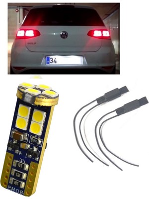 Vw Golf 7 Uyumlu Beyaz LED Plaka Lambası Ampul Seti T10 W5W