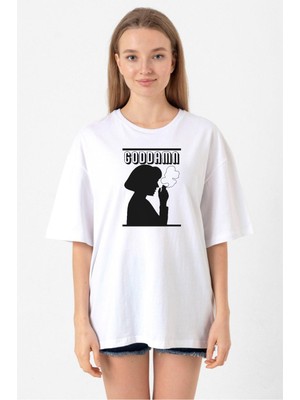 Pulp Fiction  Goddamn Beyaz Kadın Oversize Tshirt