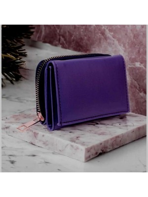 Kadın Fermuarlı ve Çıtçıtlı Bozuk Para Bölmeli Şık Cüzdan Kartlık Aksesuar