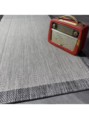 Halı Vagonu JS9313 Jüt Sisal Gri Makine Halısı