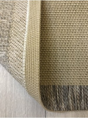 Halı Vagonu JS9709 Jüt Sisal Bej Kahve Makine Halısı