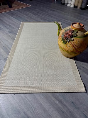 Halı Vagonu JS9327 Jüt Sisal Bej Makine Halısı