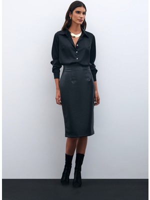 Deri Kalem Etek - Siyah